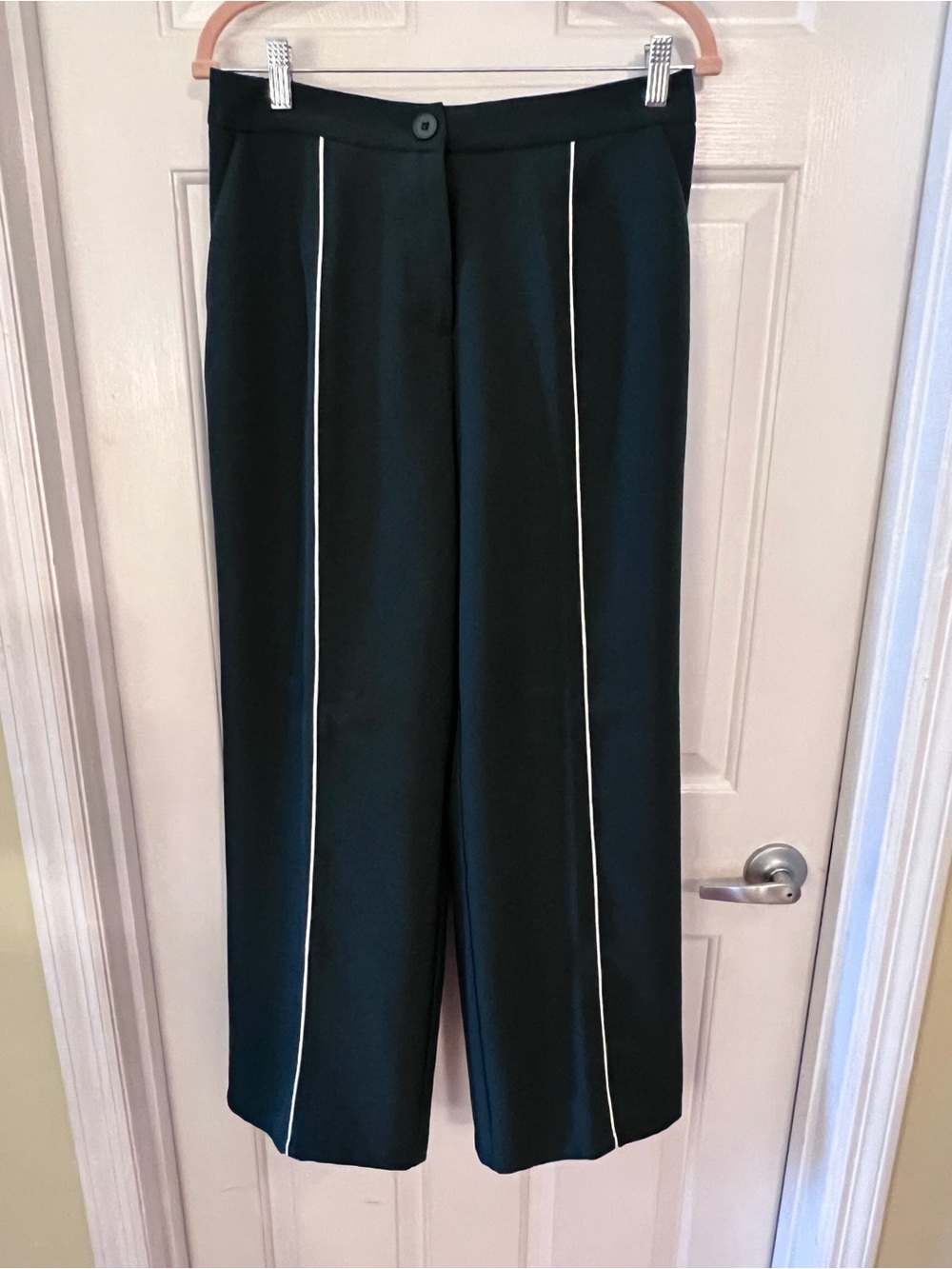 Women’s Dark Green Blazer with White Piping - Picture 2 of 3